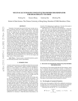 Multi-Scale Sub-Band Constant-Q Transform Discriminator for
  High-Fidelity Vocoder