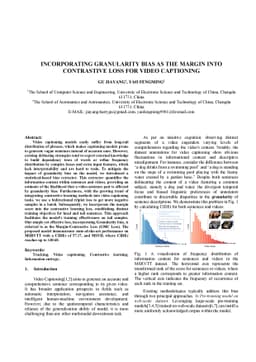 Incorporating granularity bias as the margin into contrastive loss for
  video captioning