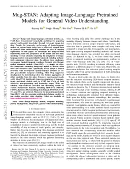 Mug-STAN: Adapting Image-Language Pretrained Models for General Video
  Understanding
