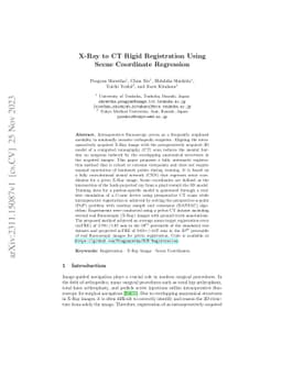 X-Ray to CT Rigid Registration Using Scene Coordinate Regression