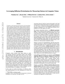 Leveraging Diffusion Perturbations for Measuring Fairness in Computer
  Vision