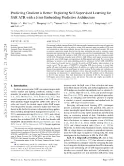 Predicting Gradient is Better: Exploring Self-Supervised Learning for
  SAR ATR with a Joint-Embedding Predictive Architecture
