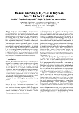 Domain Knowledge Injection in Bayesian Search for New Materials