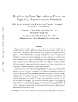 Deep Learning-Based Approaches for Contactless Fingerprints Segmentation
  and Extraction