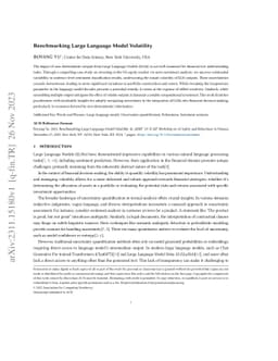 Benchmarking Large Language Model Volatility