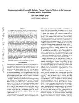 Understanding the Countably Infinite: Neural Network Models of the
  Successor Function and its Acquisition