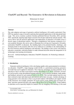 ChatGPT and Beyond: The Generative AI Revolution in Education