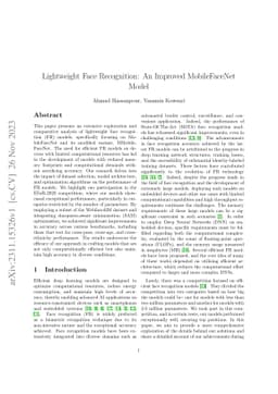Lightweight Face Recognition: An Improved MobileFaceNet Model