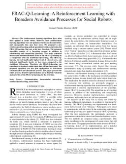 FRAC-Q-Learning: A Reinforcement Learning with Boredom Avoidance
  Processes for Social Robots