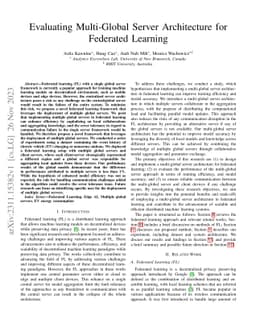 Evaluating Multi-Global Server Architecture for Federated Learning