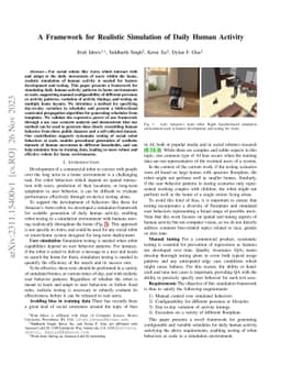 A Framework for Realistic Simulation of Daily Human Activity