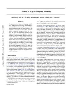 Learning to Skip for Language Modeling