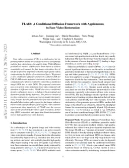FLAIR: A Conditional Diffusion Framework with Applications to Face Video
  Restoration