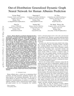 Out-of-Distribution Generalized Dynamic Graph Neural Network for Human
  Albumin Prediction