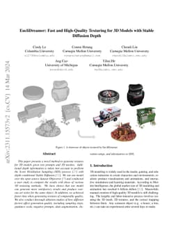 EucliDreamer: Fast and High-Quality Texturing for 3D Models with Stable
  Diffusion Depth