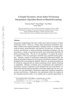 A Simple Geometric-Aware Indoor Positioning Interpolation Algorithm
  Based on Manifold Learning