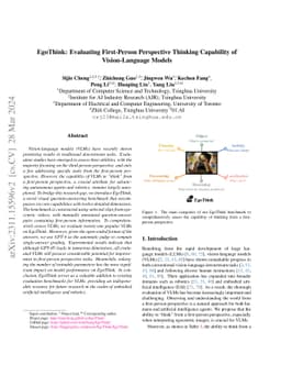 EgoThink: Evaluating First-Person Perspective Thinking Capability of
  Vision-Language Models