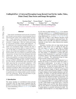 UniRepLKNet: A Universal Perception Large-Kernel ConvNet for Audio,
  Video, Point Cloud, Time-Series and Image Recognition