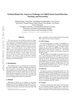 Technical Report for Argoverse Challenges on Unified Sensor-based
  Detection, Tracking, and Forecasting
