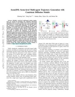 SceneDM: Scene-level Multi-agent Trajectory Generation with Consistent
  Diffusion Models