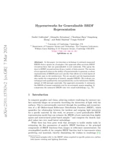 Hypernetworks for Generalizable BRDF Representation