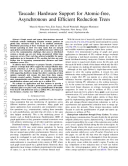 Tascade: Hardware Support for Atomic-free, Asynchronous and Efficient
  Reduction Trees
