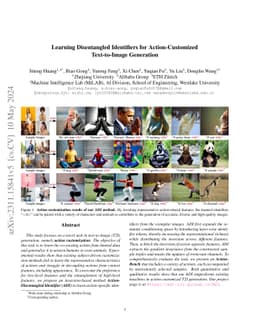 Learning Disentangled Identifiers for Action-Customized Text-to-Image
  Generation