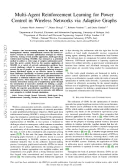 Multi-Agent Reinforcement Learning for Power Control in Wireless
  Networks via Adaptive Graphs