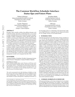 The Common Workflow Scheduler Interface: Status Quo and Future Plans
