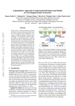 A Quantitative Approach to Understand Self-Supervised Models as
  Cross-lingual Feature Extractors
