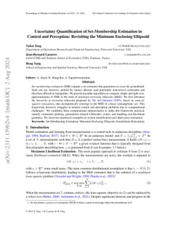 Uncertainty Quantification of Set-Membership Estimation in Control and
  Perception: Revisiting the Minimum Enclosing Ellipsoid