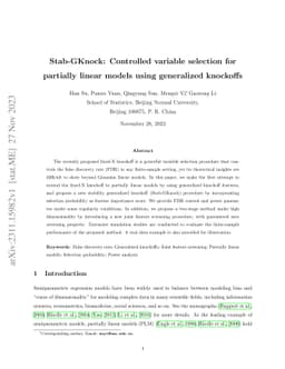 Stab-GKnock: Controlled variable selection for partially linear models
  using generalized knockoffs