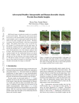 Adversarial Doodles: Interpretable and Human-drawable Attacks Provide
  Describable Insights