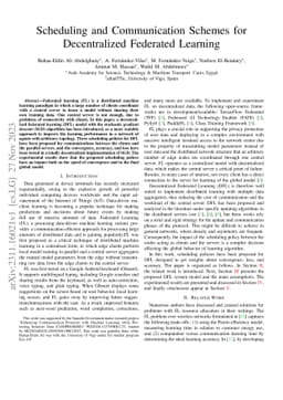 Scheduling and Communication Schemes for Decentralized Federated
  Learning