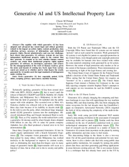 Generative AI and US Intellectual Property Law