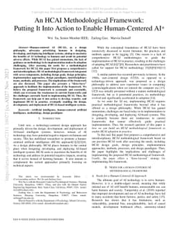 An HCAI Methodological Framework (HCAI-MF): Putting It Into Action to Enable Human-Centered AI