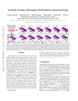 OccWorld: Learning a 3D Occupancy World Model for Autonomous Driving