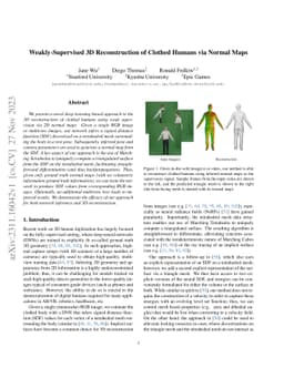 Weakly-Supervised 3D Reconstruction of Clothed Humans via Normal Maps