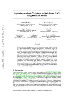 Exploring Attribute Variations in Style-based GANs using Diffusion
  Models