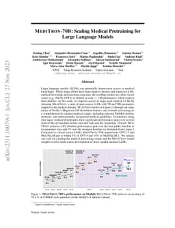 MEDITRON-70B: Scaling Medical Pretraining for Large Language Models
