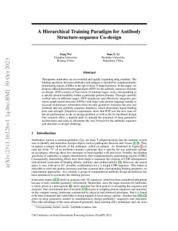A Hierarchical Training Paradigm for Antibody Structure-sequence
  Co-design
