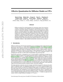 Effective Quantization for Diffusion Models on CPUs