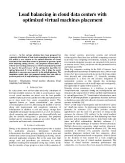 Load balancing in cloud data centers with optimized virtual machines
  placement