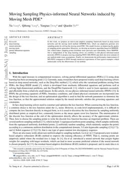 Moving Sampling Physics-informed Neural Networks induced by Moving Mesh
  PDE