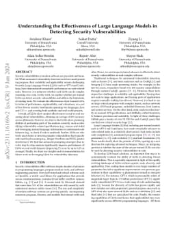 Understanding the Effectiveness of Large Language Models in Detecting
  Security Vulnerabilities