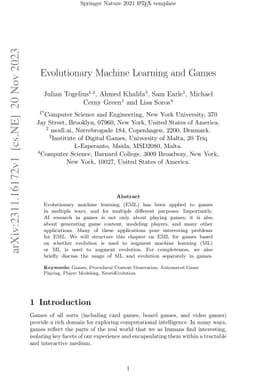 Evolutionary Machine Learning and Games