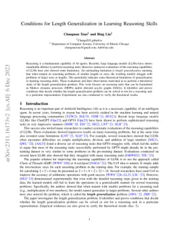 Conditions for Length Generalization in Learning Reasoning Skills