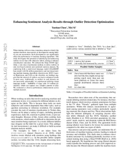 Enhancing Sentiment Analysis Results through Outlier Detection
  Optimization