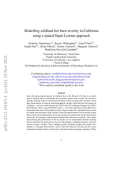 Modelling wildland fire burn severity in California using a spatial
  Super Learner approach
