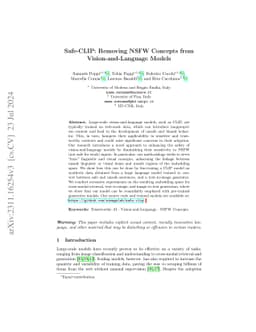 Safe-CLIP: Removing NSFW Concepts from Vision-and-Language Models